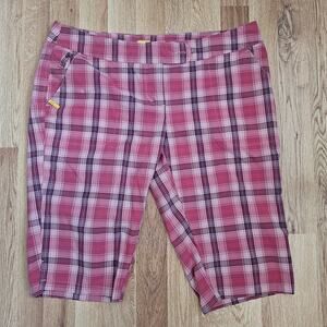 Lolë Plaid Hiking Shorts UPF 50+ Pink Outdoor Travel Casual Women’s 12